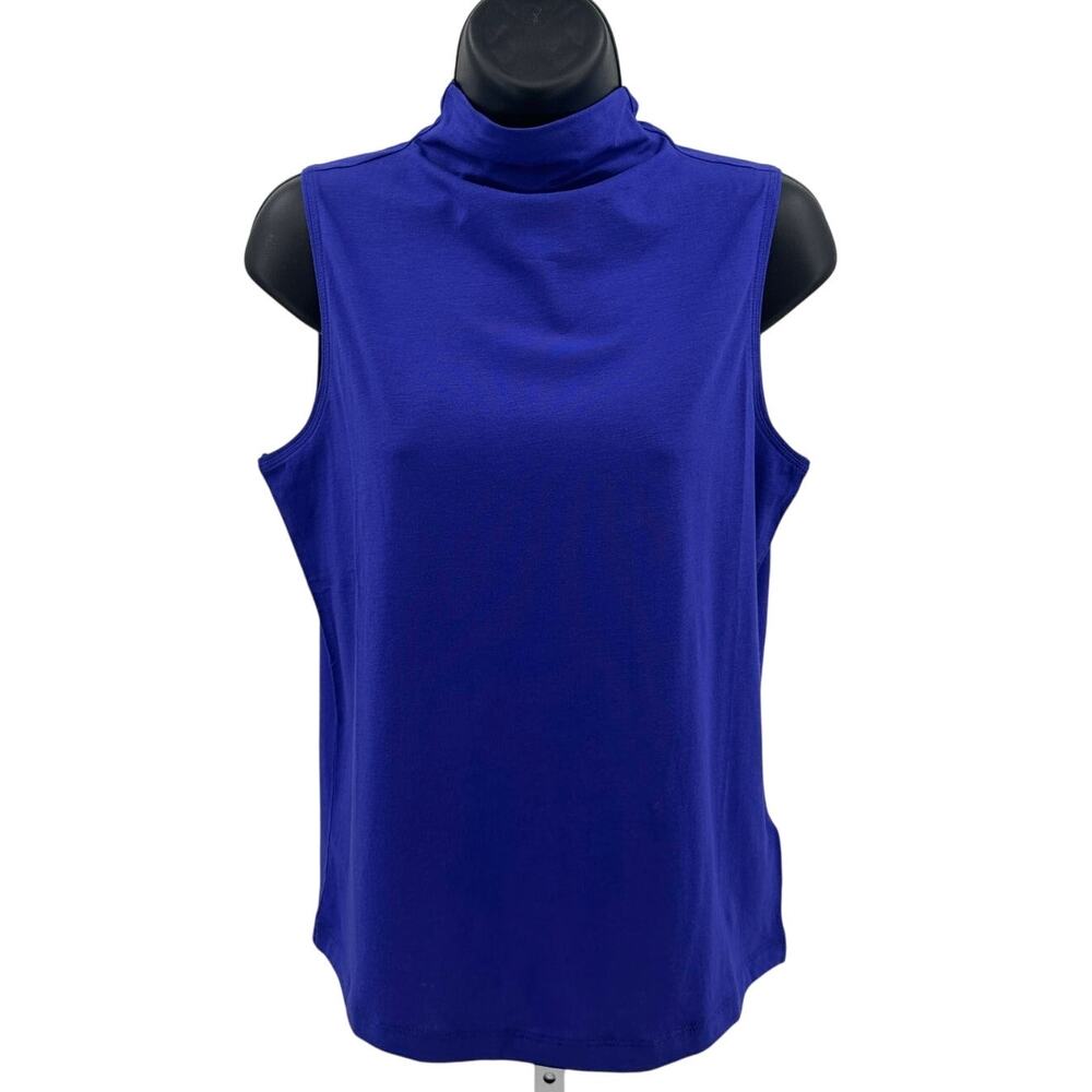 Athleta Outbound Tank Womens XS Noble Blue Pullover Mock Neck Camisole Outbound